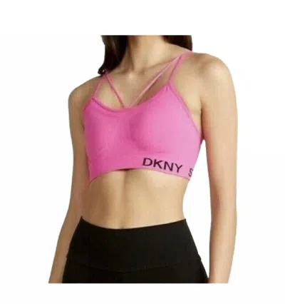 Dkny Seamless Strappy Low Impact Sports Bra In Rebel Pink In Multi