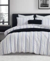 Dkny Seersucker Stripe Comforter Sets In Blue