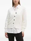 Dkny Sequin Button Cardigan In White