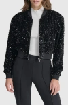 DKNY DKNY SEQUIN CROP BOMBER JACKET