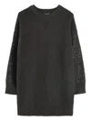 Dkny Sequin-embellished Knitted Dress In Gray