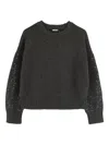 Dkny Sequin-embellished Sweater In Gray