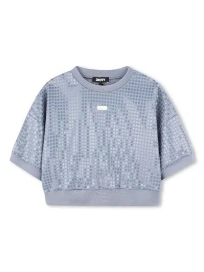 Dkny Kids' Sequin-embellished Sweatshirt In Blue
