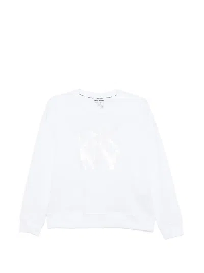 Dkny Sequin-embellished Sweatshirt In White