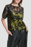 Dkny Sequin Overlay Boxy Top In Multi