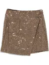 Dkny Sequin Plaid Mini Skirt In Brown