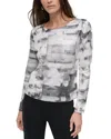 Dkny Allover Sequin Top In Blue Light