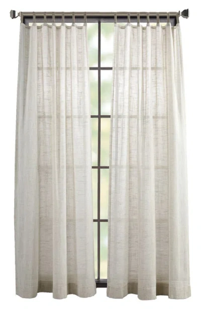 Dkny Set Of 2 Classic Sheer Jute Tab Curtain Panels In Linen