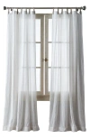 Dkny Set Of 2 Faux Leather Tab Curtain Panels In White