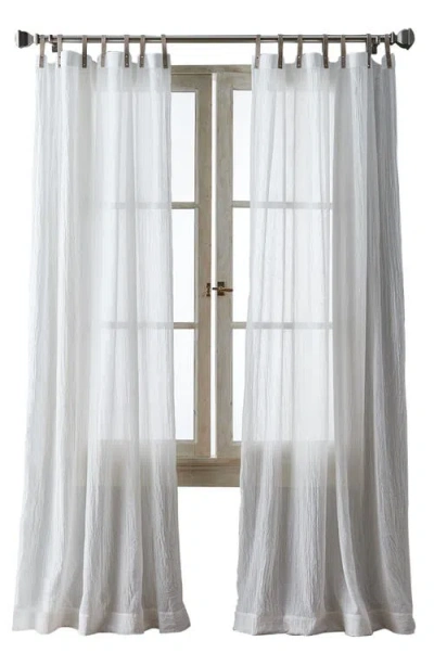 Dkny Set Of 2 Faux Leather Tab Curtain Panels In White