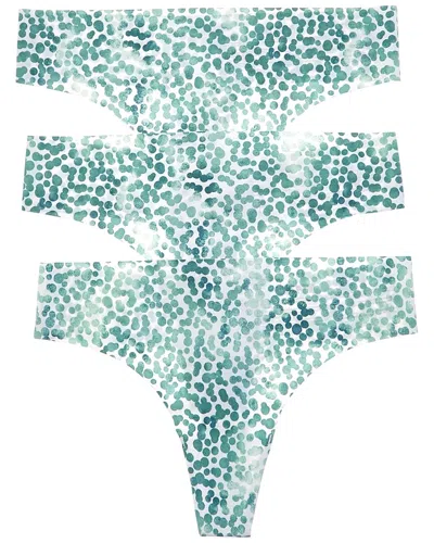 Dkny Set Of 3 Cut Anywhere Thong In I437y-watercolor Dot/i437y-wat