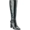 Dkny Shamira Croc Embossed Knee High Boot In Grey - Grey
