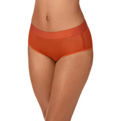 Dkny Sheer Mesh Briefs In Orange