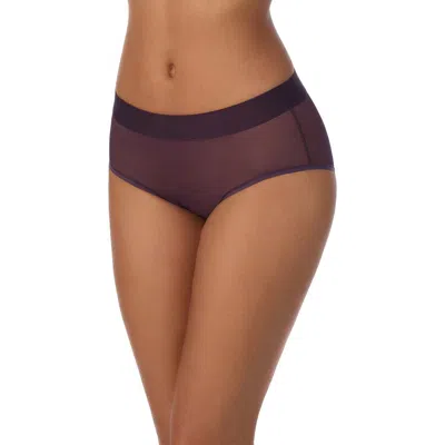 Dkny Sheer Mesh Briefs In Plum Perfect