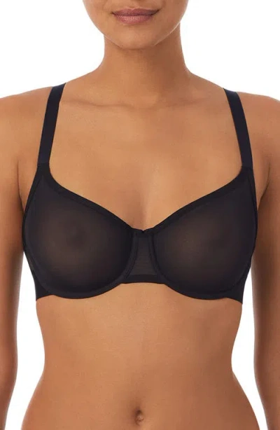 Dkny Sheer Mesh Unlined Bra In Black