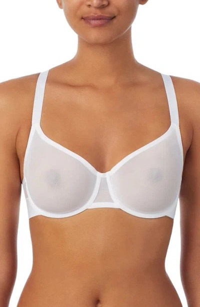 Dkny Sheer Mesh Unlined Bra In White