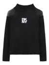 Dkny Sheer-panelled High-neck Top In Black