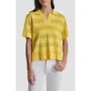 Dkny Sheer Stripe Polo In Yellow