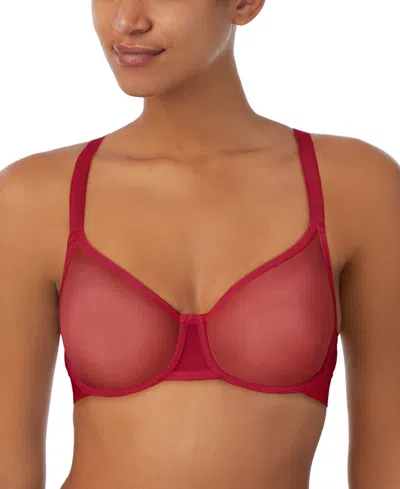 Dkny Sheers Mesh Cutout Bralette Dk4084 In Persian Red