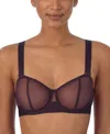 Dkny Sheers Strapless Mesh Bra Dk4939 In Plum Perfect