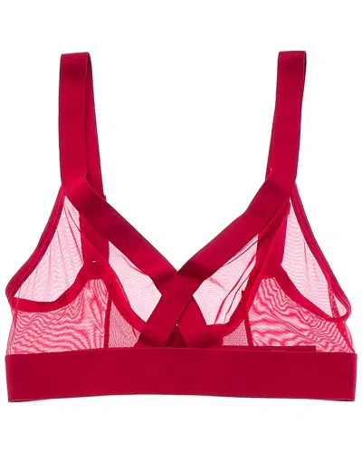 Dkny Sheers Wirefree Soft Cup Bra In Red