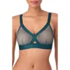 Dkny Women's Sheers Unlined Mesh Bralette Bra Dk4084 In Blue