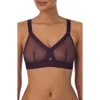 Dkny Sheers Mesh Cutout Bralette Dk4084 In Plum Perfect