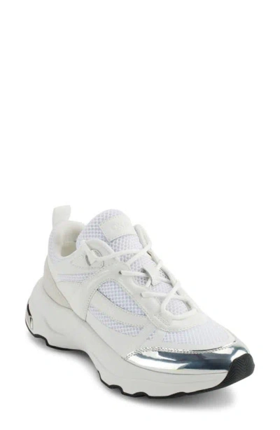 Dkny Shia Sneaker In White/ Silver