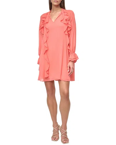 Dkny Ruffle Mini Dress In Orange