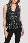 Dkny Shine Crinkle Chiffon Peplum Top In Multi