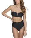 Dkny Shirred Bikini Set In Black