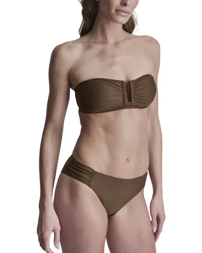 Dkny Shirred Bikini Set In Brown