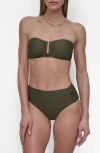 Dkny Shirred Two-piece Swimsuit In Moss