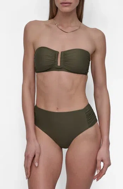 Dkny Shirred Two-piece Swimsuit In Moss