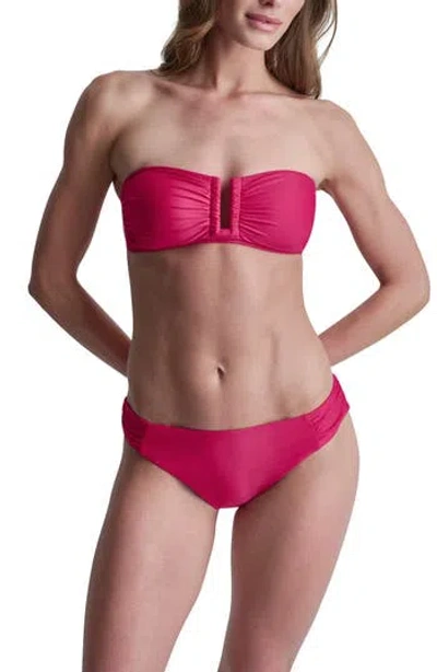 Dkny Shirred Two-piece Swimsuit In Pink