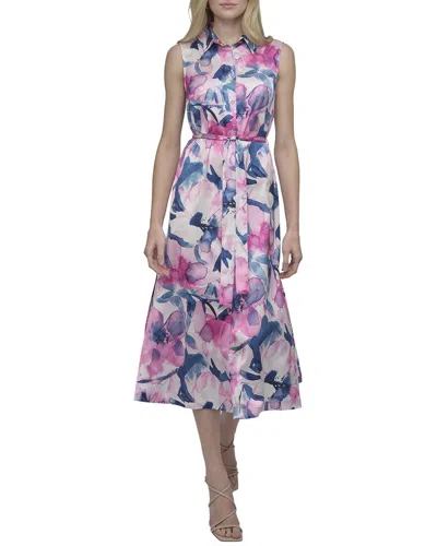 Dkny Midi Shirt Dress In Multi