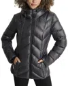 Dkny Hooded Packable Down Jacket In Black