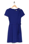 DKNY DKNY SHORT SLEEVE BELTED FIT & FLARE DRESS