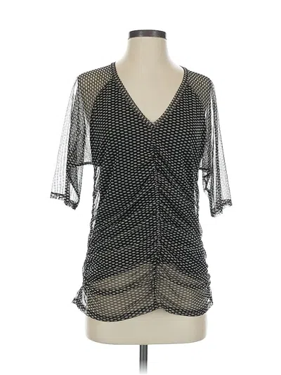 Pre-owned Dkny Short Sleeve Blouse In Black