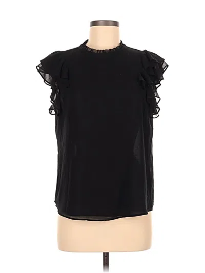 Pre-owned Dkny Short Sleeve Blouse In Black