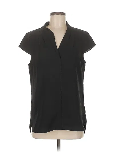 Pre-owned Dkny Short Sleeve Blouse In Black