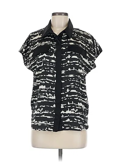 Pre-owned Dkny Short Sleeve Blouse In Black