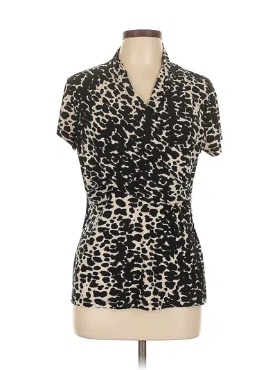 Pre-owned Dkny Short Sleeve Blouse In Black
