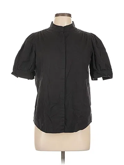 Pre-owned Dkny Short Sleeve Blouse In Black