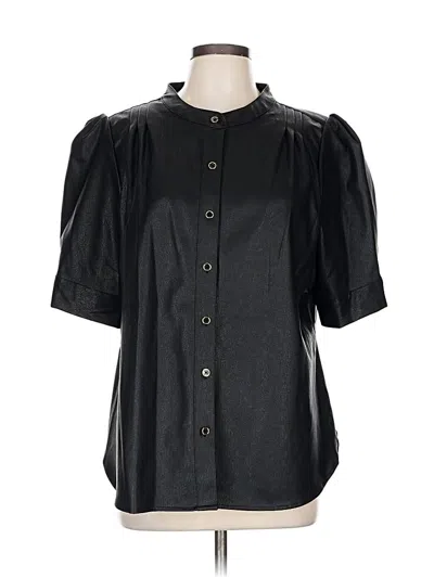 Pre-owned Dkny Short Sleeve Blouse In Black