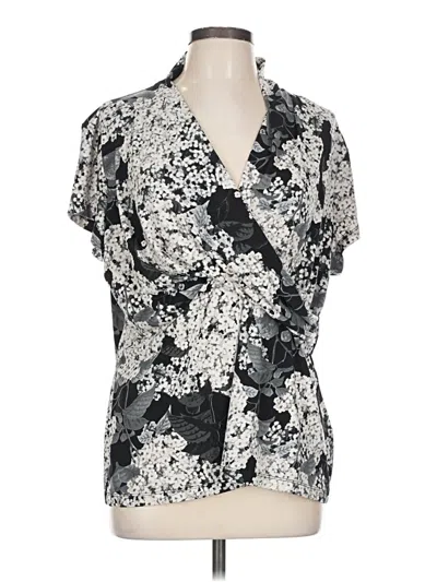 Pre-owned Dkny Short Sleeve Blouse In Black