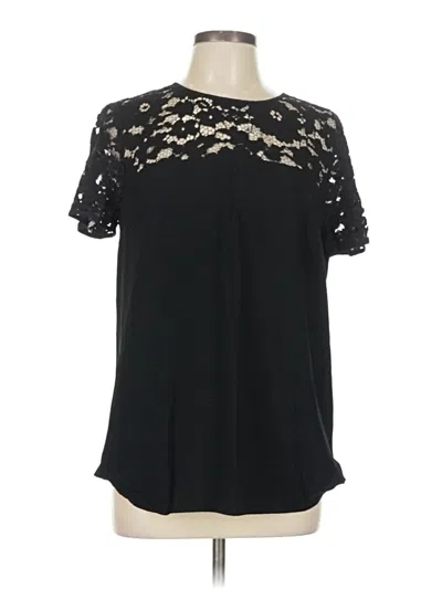Pre-owned Dkny Short Sleeve Blouse In Black