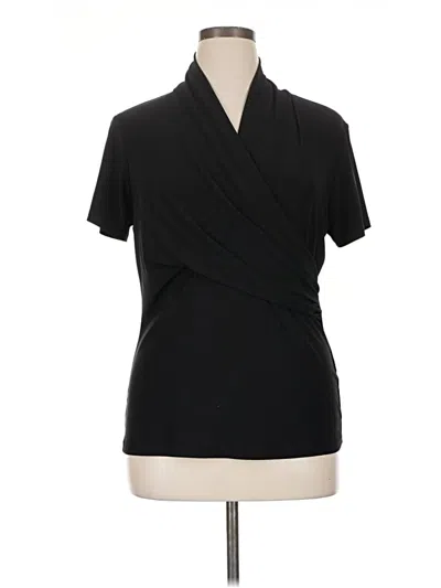 Pre-owned Dkny Short Sleeve Blouse In Black