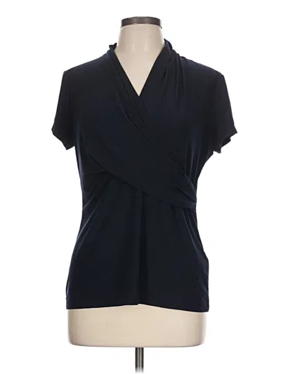 Pre-owned Dkny Short Sleeve Blouse In Black