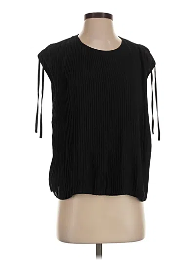 Pre-owned Dkny Short Sleeve Blouse In Black